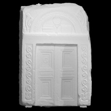 funerary stele depicting toiletries scan comb door mythology roman stone marble religion 3dprint 3dscan relief mirror keyhole heritage panel cultural cabinet dionysian 3d print model - Mito3D