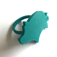 pig ring jewellery 3d print model - Mito3D