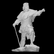antigo homem Varredura figura escultura estátua bronze família pré histórico pai apontando 3d print model - Mito3D