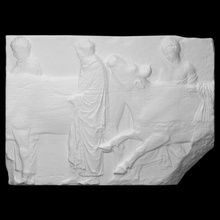 parthenon frieze north ii 3-5 scan ancient greece bull british marble museum athens relief processions 3d print model - Mito3D