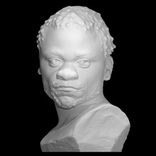 capo Bokani scansione anatomia gesso cast maschera mortuaria pigmeo Cast vita 3d print model - Mito3D