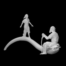 avô neta Varredura escalada figura menina homem jovem presa paleolítico mamute 3d print model - Mito3D