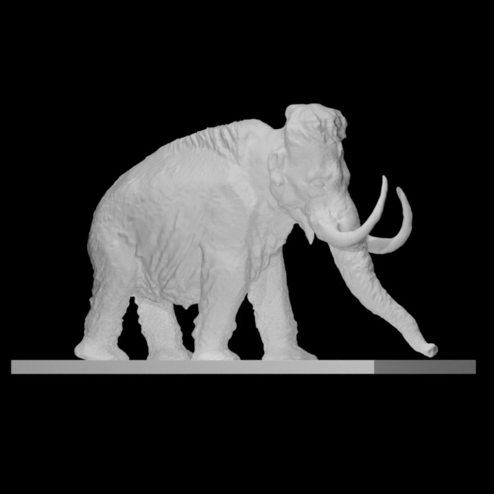 mammoth scan animal elephant wooly furry archeopark 3D print model - Mito3D