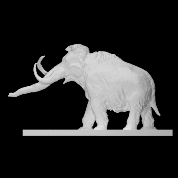 Mammut Scan Tier Elefant prähistorisch wollig pelzig Archeopark 3D print model - Mito3D