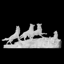 kurtlar taramak hayvan heykel bronz paketlemek 3d print model - Mito3D