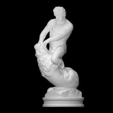 man fighting lion scan fight figure sculpture statue marble naked venice 3d print model - Mito3D