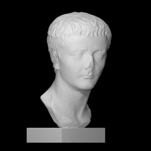 imparator Tiberius taramak baş adam Vesika Roma heykel mermer 3d print model - Mito3D