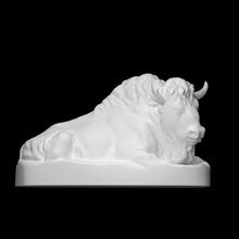 riposando bisonte scansione animale mucca scultura bronzo archeopark 3d print model - Mito3D