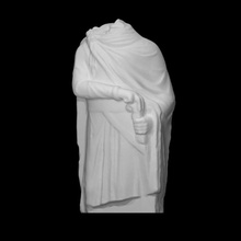 torse statue empereur analyse Egypte figure homme violet famille 3d print model - Mito3D