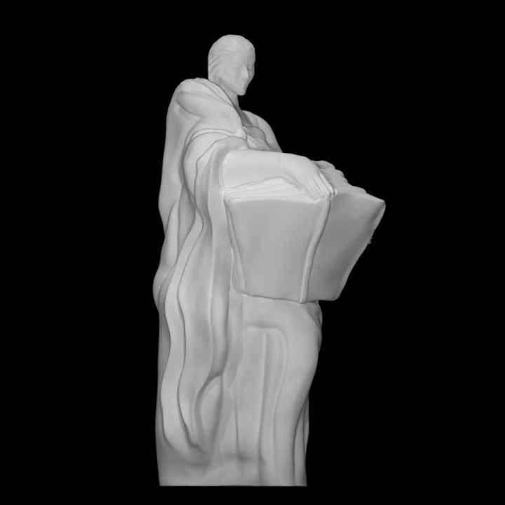 reading scan sculpture woman wood moscow abstract burganov 3D print model - Mito3D