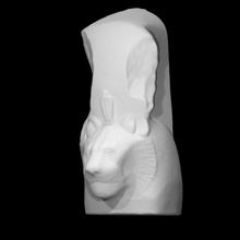testa sekhmet scansione nero gatto Egitto dea Leone ritratto granito 3d print model - Mito3D