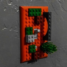 lego compatible light switch outlet plates -- standard decora toys & games cover plate toy blocks brick bricktek 3d print model - Mito3D