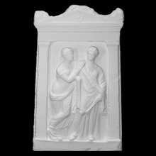 grave relief sisters scan sculpture marble italy attic funerary sister 3d print model - Mito3D