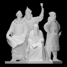 group statue scan figure man men party sculpture bronze russia 3d print model - Mito3D