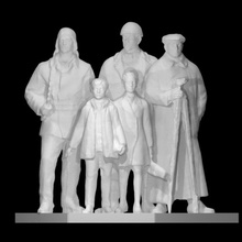 group statue scan children figure man men people figures explorers 3d print model - Mito3D