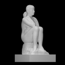 sentado mulher Varredura figura escultura estátua pedra 3d print model - Mito3D