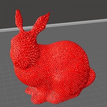 bunny-voronoi animal easter hexagonal pattern circular voronoi bunny 3d print model - Mito3D