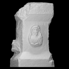 altar latin inscription scan god limestone fragment hadaranes hochmea 3d print model - Mito3D
