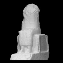seated figure scan statue limestone beirut lebanon byblos 3d print model - Mito3D