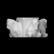 capital bull protomes scan architecture decoration decorative sculpture marble protome sanctuary eshmun 3d print model - Mito3D