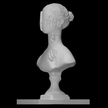 widow scan bust portrait sculpture woman bronze moscow abstract burganov 3d print model - Mito3D