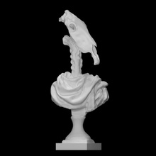 fantástico retrato escanear busto escultura cráneo bronce caballo resumen burganov 3d print model - Mito3D