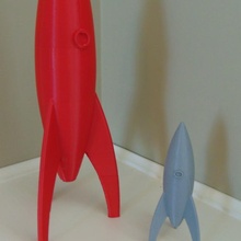 clásico espacio cohete juguetes juegos Embarcacion sencillo astronave Luna 3d print model - Mito3D