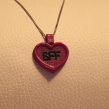 heart friend jewellery necklace bestfriendsforever bff 3d print model - Mito3D
