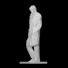 hombre escanear figura escultura Saco bronce pie 3d print model - Mito3D
