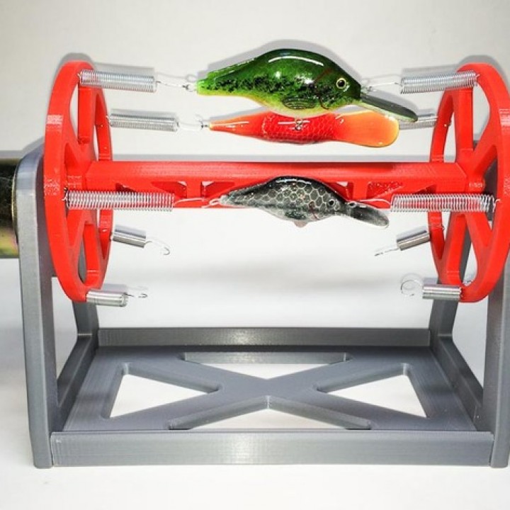 rotating fishing lure drying rack sports & outdoor lures fish stand 3D print model - Mito3D