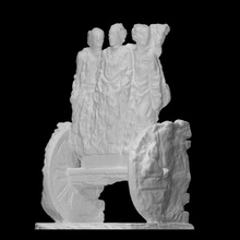 chariot scan people sculpture stone vehicle figures women standing 3d print model - Mito3D