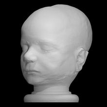 John amy uccello campana scansione maschera bambino Morte gesso omicidio cast death mask john bird bell crimine 3d print model - Mito3D