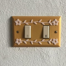 switch plate flowers - bicolor design spare parts gold house light white decor personal decorating 3d print model - Mito3D
