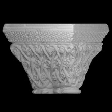 capital flores palmetas confinado desplazamiento follaje escanear columna caliza daurade monasterio 3d print model - Mito3D