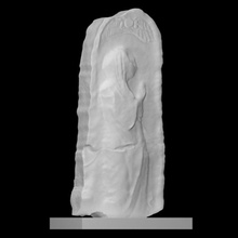 funerary stele praying figure scan woman limestone 3d print model - Mito3D