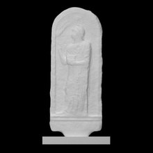 funerary stele baalshamar scan figure man sculpture limestone relief beirut lebanon 3d print model - Mito3D
