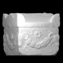 ossuary pedimental cover scan head sculpture sheep relief decorated 3d print model - Mito3D