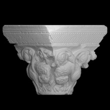 capital - lions scrolling foliage scan architecture limestone monastery cloister 3d print model - Mito3D