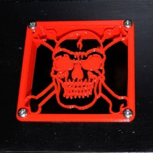 80mm fan skull grill intake flange gadgets & electronics desk 3d print model - Mito3D