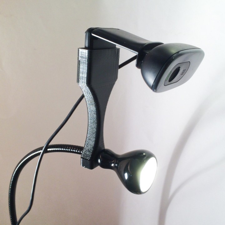 ikea led lamp logitech c270 camera mount gadgets & electronics 3D print model - Mito3D