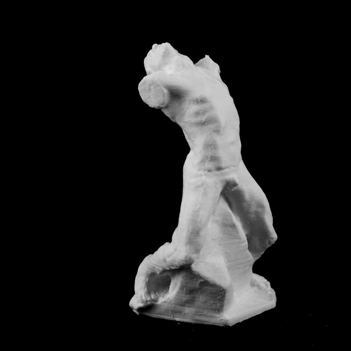 caída hombre mus rodin parís scan 3D print model - Mito3D