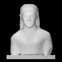 bust man scan face head sculpture limestone kouros 3d print model - Mito3D