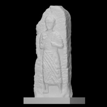 stele phoenician inscription scan body figure man limestone relief beirut lebanon 3d print model - Mito3D
