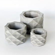 géométrique béton pot moule jardin vase planteur faible déploiement 3d print model - Mito3D
