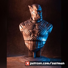 captain america bust fan art cap figure hero marvel super avengers steve 3 super-h ro fan-art rogers steven eastman 3d print model - Mito3D