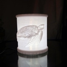 Schildkröte Lithophan Lampe funktional LED Licht Haushalt Litho 3d print model - Mito3D