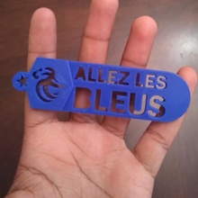 allez bleus Francia fútbol etiqueta llave Moda accesorios llavero deporte francés Deportes Copa Mundial allezlesbleus 3d print model - Mito3D