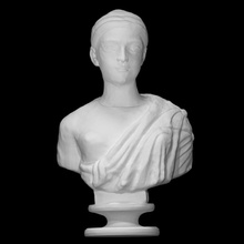 bust woman scan face female head portrait roman marble onyx 3d print model - Mito3D