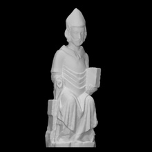 Santo Nicolás escanear figura hombre escultura madera sentado entronizado 3d print model - Mito3D