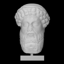 fragmentario herm cabeza Hermes escanear cara Dios griego retrato barba mármol Mensajero viajero 3d print model - Mito3D